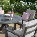 Maze - New York 4 Seat Round Aluminium Dining Set - Dove Grey - Blythe Living