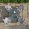 Maze - New York 4 Seat Round Aluminium Dining Set - Dove Grey - Blythe Living
