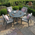 Maze - New York 4 Seat Round Aluminium Dining Set - Dove Grey - Blythe Living