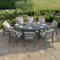 Maze - New York 8 Seat Oval Aluminium Dining Set - Dove Grey - Blythe Living