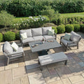 Maze - New York 3 Seat Sofa Aluminium Sofa Set with Rising Table - Dove Grey - Blythe Living