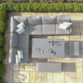 Maze - New York Aluminium Corner Dining Set with Rising Table - Dove Grey - Blythe Living