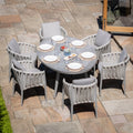 Maze - Milan Rope Weave 6 Seat Oval Dining Set with Lazy Susan - Cool Linen - Blythe Living