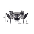 Maze - Vancouver 4 Seat Aluminium Square Dining Set - Dove Grey - Blythe Living