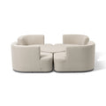 Maze - Outdoor Fabric Snug Lifestyle Suite with Rising Table - Oatmeal - Blythe Living