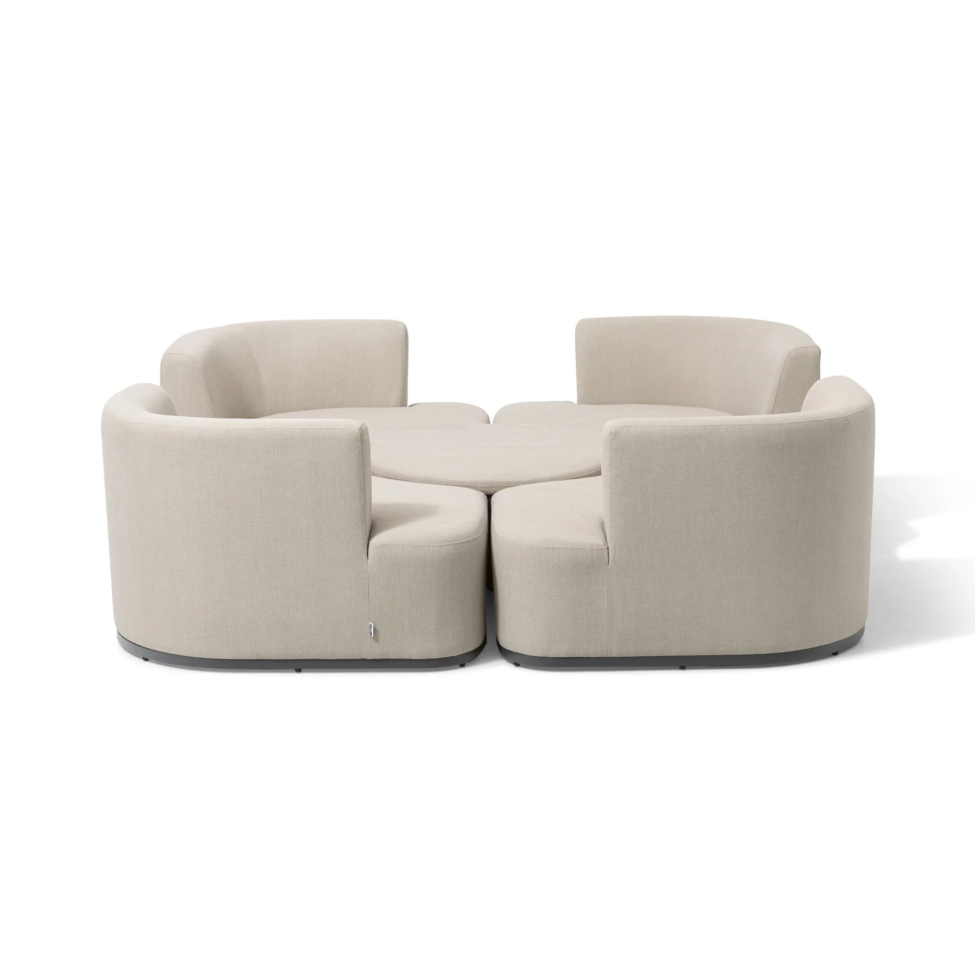 Maze - Outdoor Fabric Snug Lifestyle Suite with Rising Table - Oatmeal - Blythe Living
