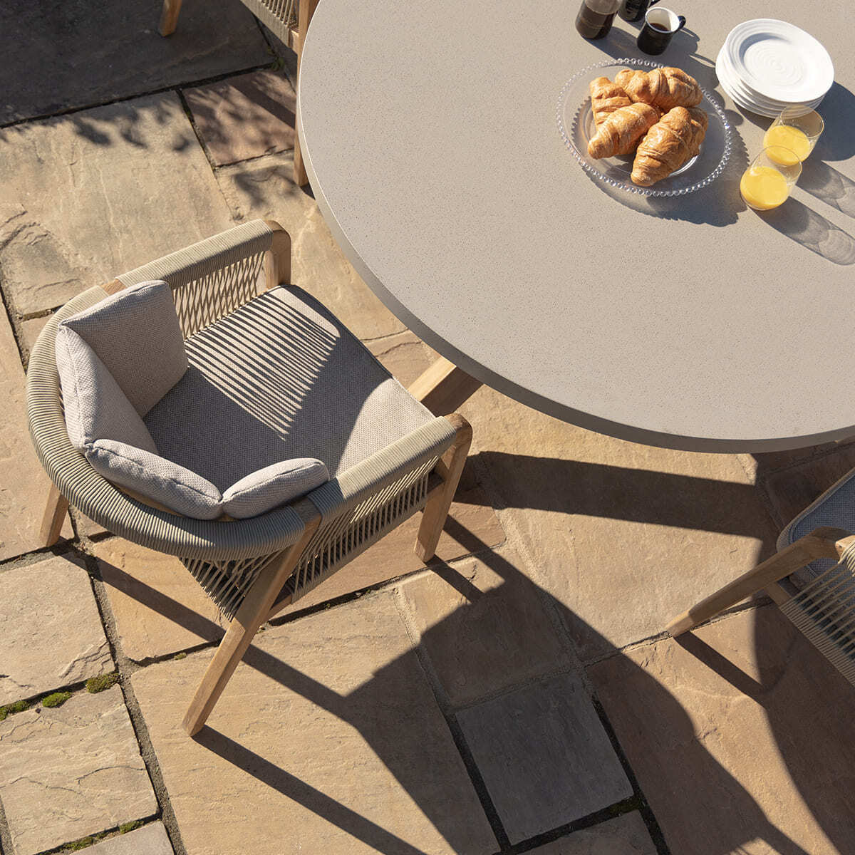 Maze - Martinique Rope Weave 4 Seat Round Dining Set - Blythe Living