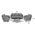 Maze - Outdoor Fabric Ambition 3 Seat Sofa Set with Oval Coffee Table - Flanelle - Blythe Living