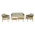 Maze - Porto Rope Weave 3 Seat Sofa Set with Pair of Round Coffee Tables & Armchairs - Blythe Living