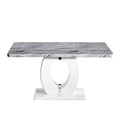 Neptune Medium Marble Effect Grey/White Dining Table - Blythe Living