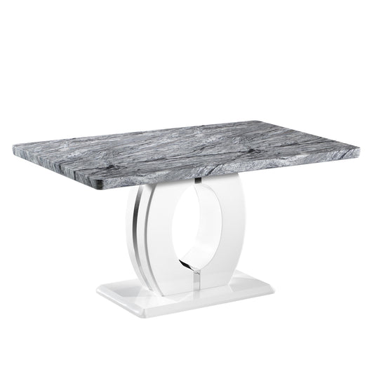 Neptune Medium Marble Effect Grey/White Dining Table - Blythe Living