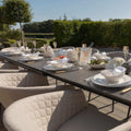 Maze - Outdoor Fabric Ambition 6 - 10 Seat Extending Dining Set - Oatmeal - Blythe Living