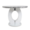 Neptune Round Marble Effect Grey/White Dining Table - Blythe Living