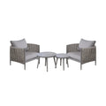 Maze - Milan Rope Weave Lounge Set with 2 Round Coffee Tables - Cool Linen - Blythe Living