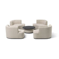 Maze - Outdoor Fabric Snug Lifestyle Suite with Rising Table - Oatmeal - Blythe Living