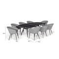 Maze - Outdoor Fabric Ambition 8 Seat Oval Dining Set - Flanelle - Blythe Living
