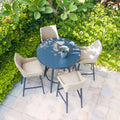 Maze - Outdoor Fabric Regal 4 Seat Round Bar Set - Oatmeal - Blythe Living