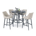 Maze - Outdoor Fabric Regal 4 Seat Round Bar Set - Oatmeal - Blythe Living