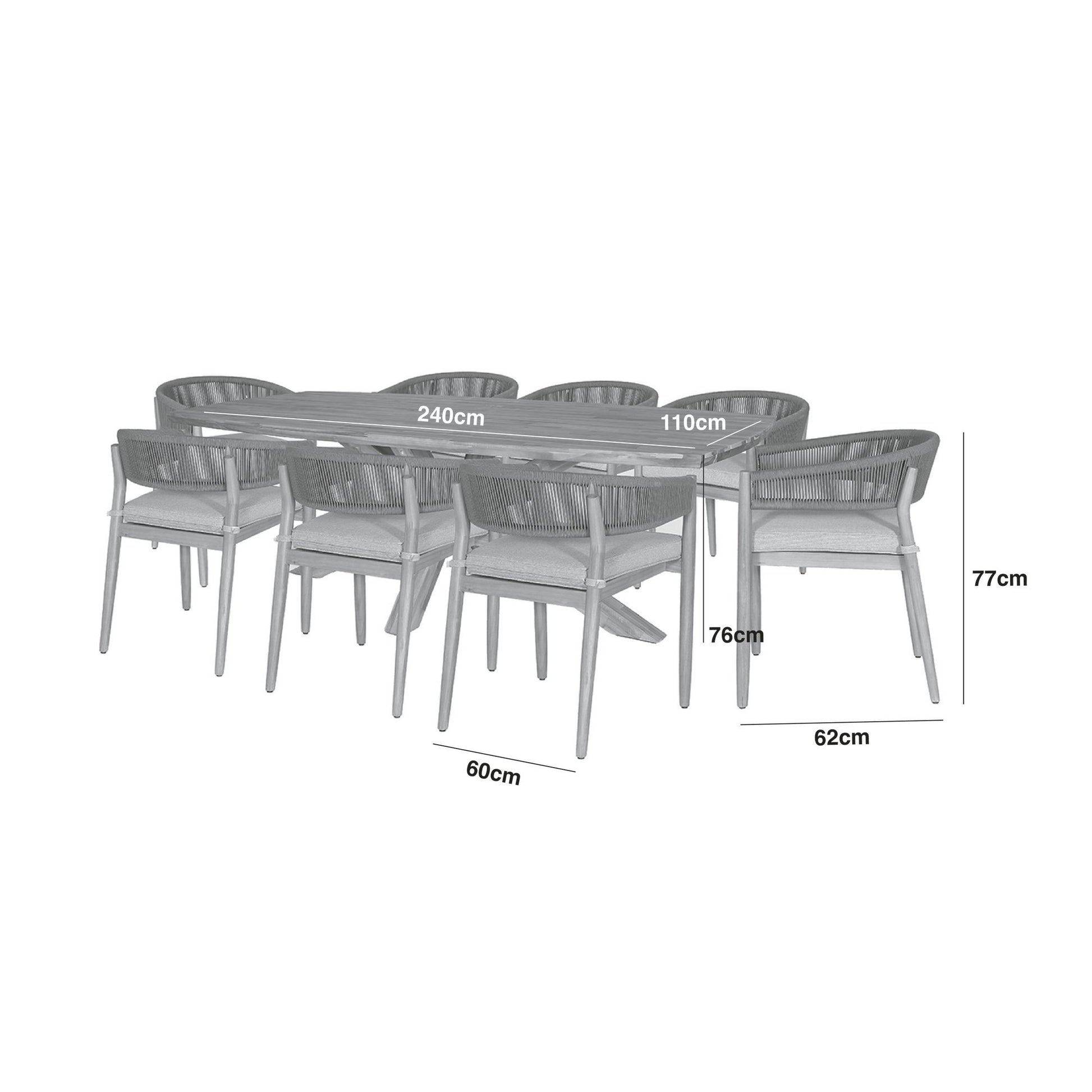 Maze - Porto Rope Weave 8 Seat Rectangular Dining Set - Blythe Living