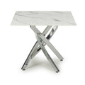 Astoria Square White/Chrome End Table - Blythe Living