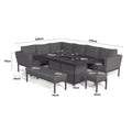 Maze - Pulse Rectangular Corner Dining Set with Fire Pit Table - Oatmeal - Blythe Living