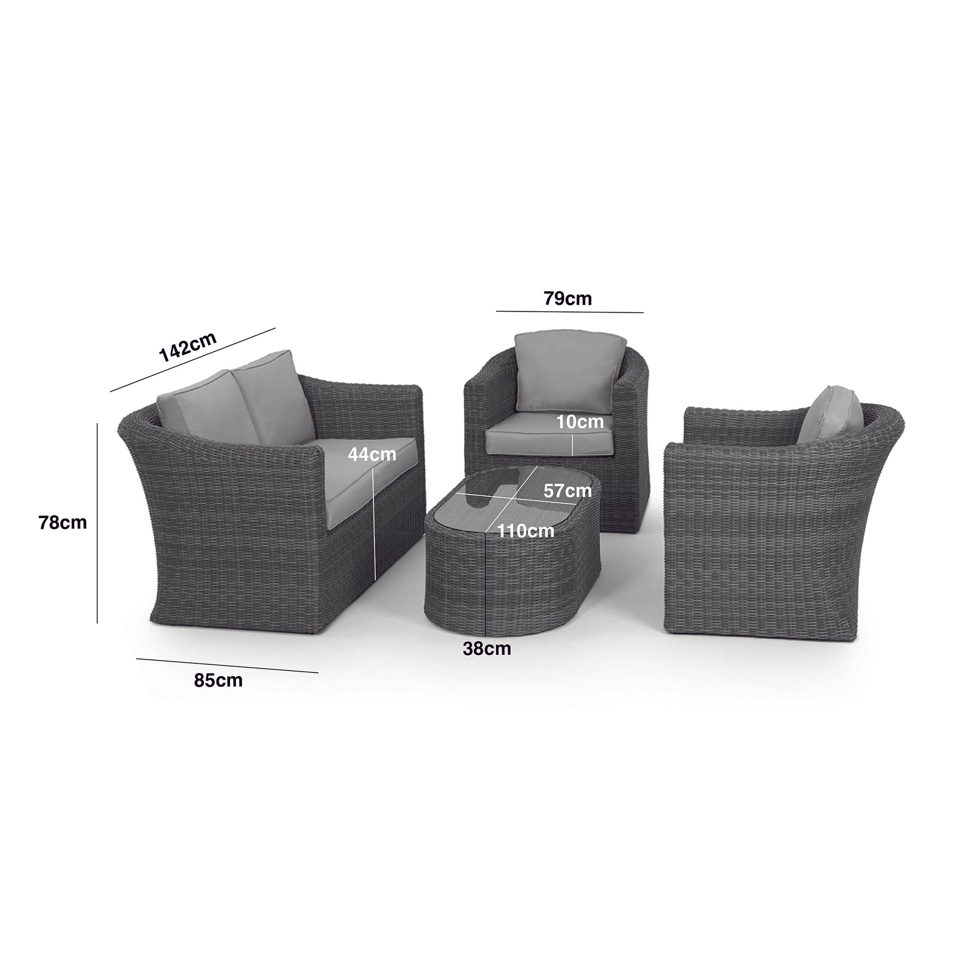 Maze - Winchester 2 Seat Rattan Sofa Set - Blythe Living