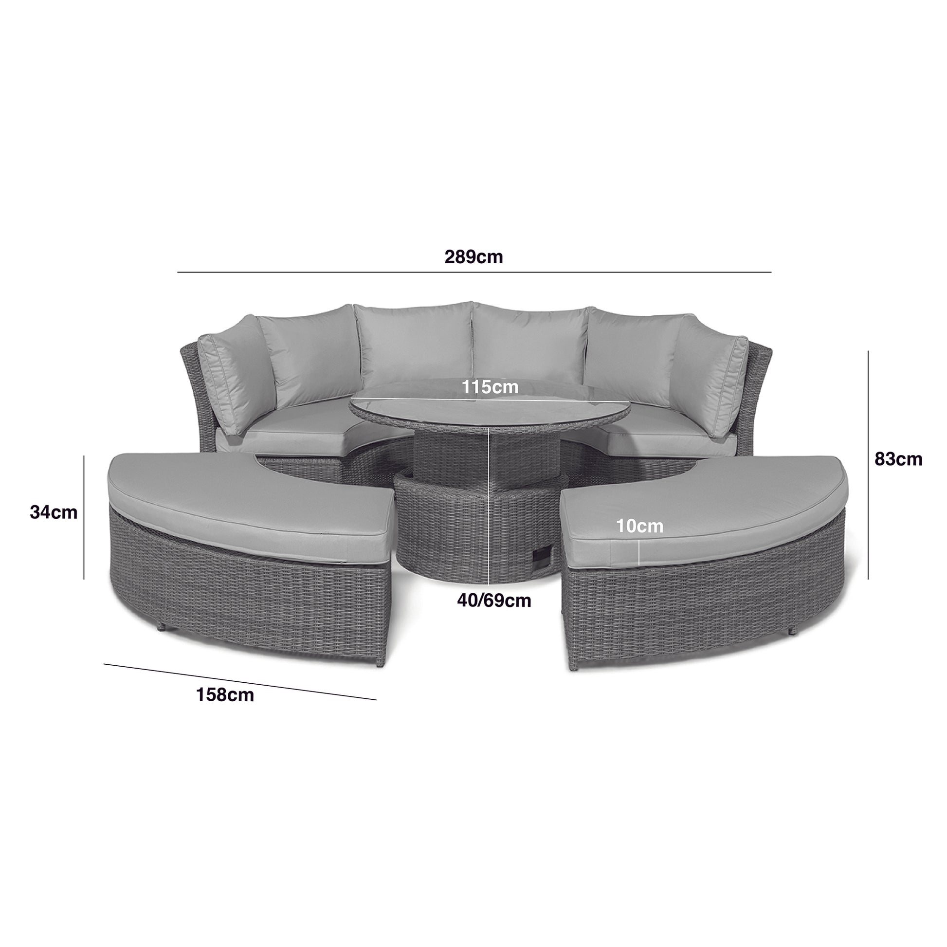 Maze - Winchester Rattan Lifestyle Suite with Rising Table - Blythe Living