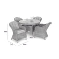 Maze - Oxford Heritage 4 Seat Round Rattan Dining Set - Blythe Living