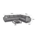 Maze - Outdoor Fabric Ethos Large Corner Group - Flanelle Grey With Square Coffee Table - Blythe Living