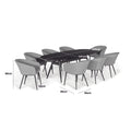 Maze - Outdoor Fabric Ambition 8 Seat Oval Dining Set - Charcoal - Blythe Living