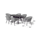 Maze - Outdoor Fabric Ambition 6 Seat Oval Dining Set - Charcoal - Blythe Living