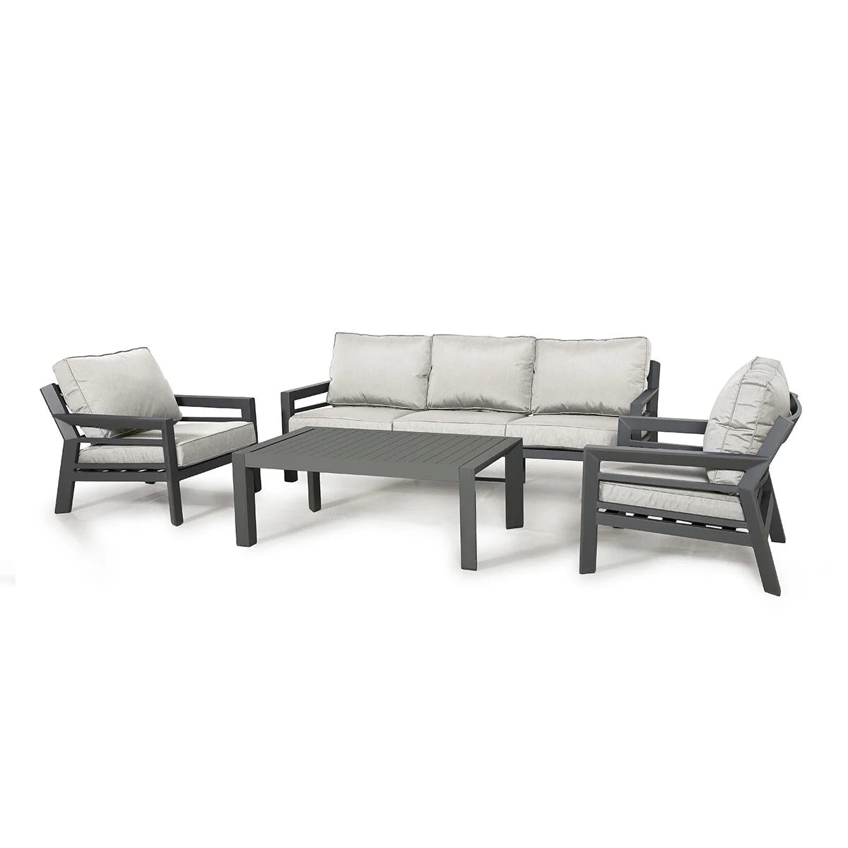 Maze - New York 3 Seat Aluminium Sofa Set - Dove Grey - Blythe Living