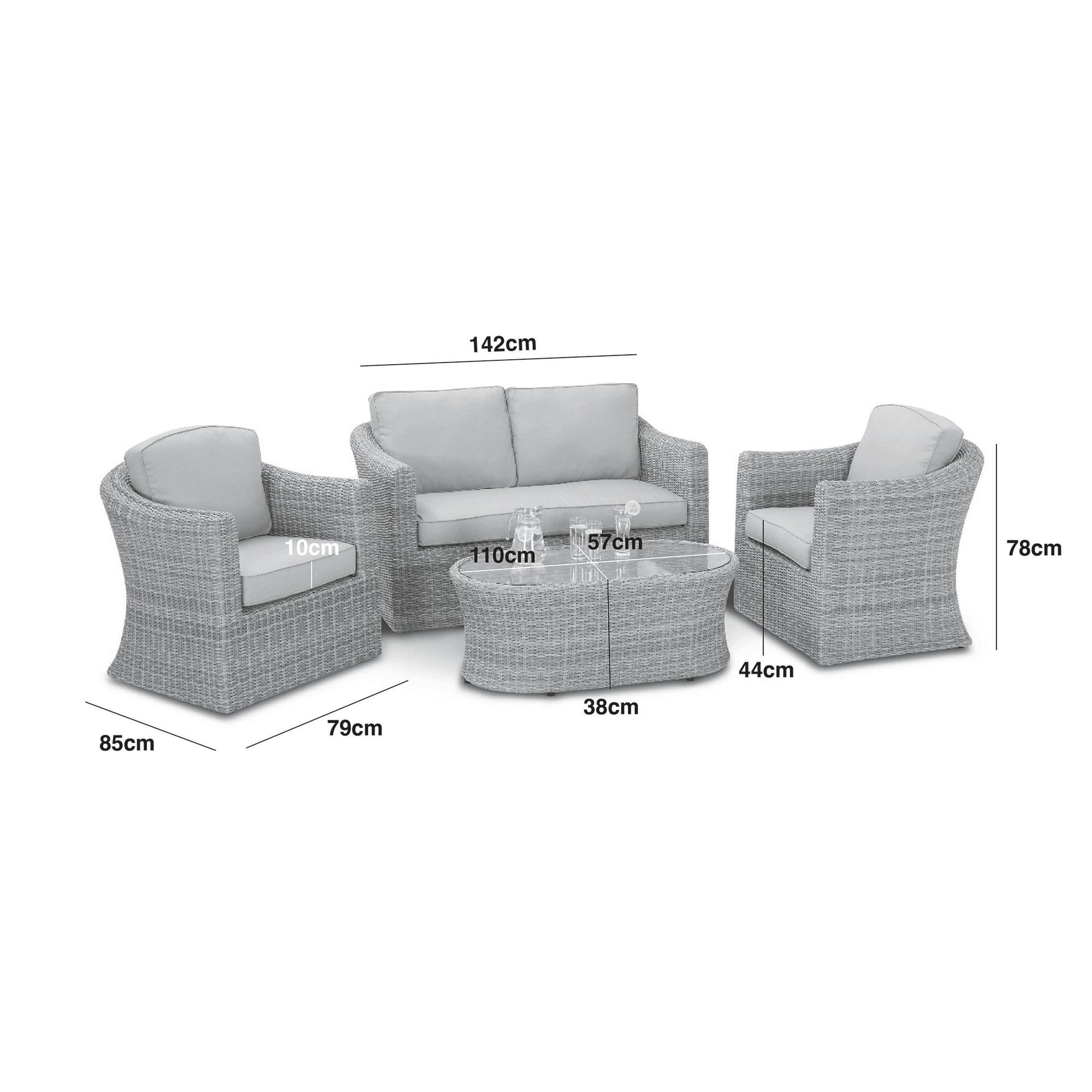 Maze - Oxford 2 Seat Rattan Sofa Set - Blythe Living