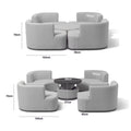 Maze - Outdoor Fabric Snug Lifestyle Suite with Rising Table - Flanelle & Charcoal - Blythe Living