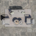 Maze - Monaco Rope Weave 2 Seat Sofa Set with Pair of Round Coffee Tables - Cool Linen - Blythe Living
