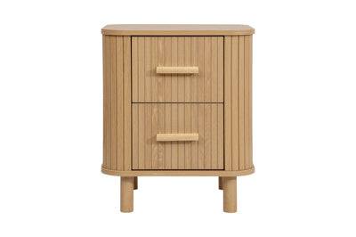 AFFORDABLE  AXEL 2 DRAWER FLUTED BEDSIDE OAK