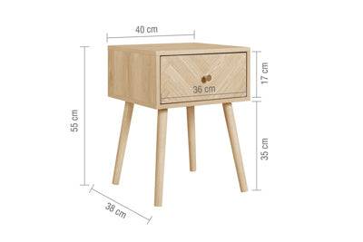 AFFORDABLE  HERRINGFORD 1 DRAWER BEDSIDE OAK