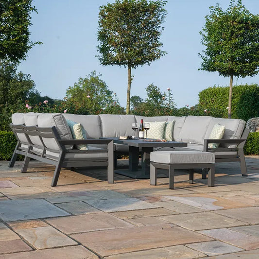 Maze - New York U-Shaped Aluminium Sofa Set
with Rising Table - Dove Grey - Blythe Living