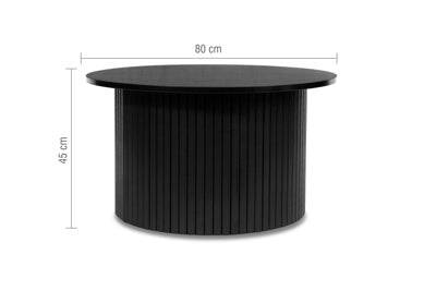 AXEL ROUND FLUTED COFFEE TABLE BLACK - Blythe Living