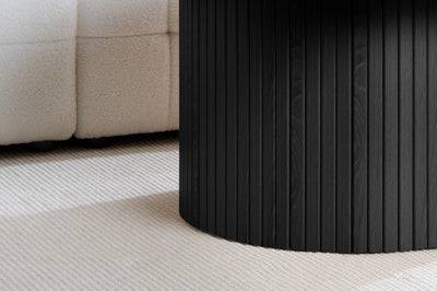 AXEL ROUND FLUTED COFFEE TABLE BLACK - Blythe Living