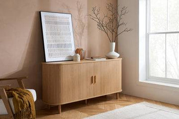 AXEL 2 DOOR FLUTED SIDEBOARD OAK