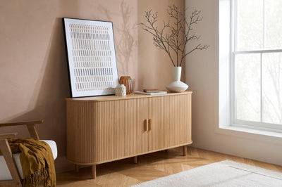AXEL 2 DOOR FLUTED SIDEBOARD OAK