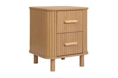 AXEL 2 DRAWER FLUTED BEDSIDE OAK