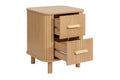 AXEL 2 DRAWER FLUTED BEDSIDE OAK  FOR SALE 