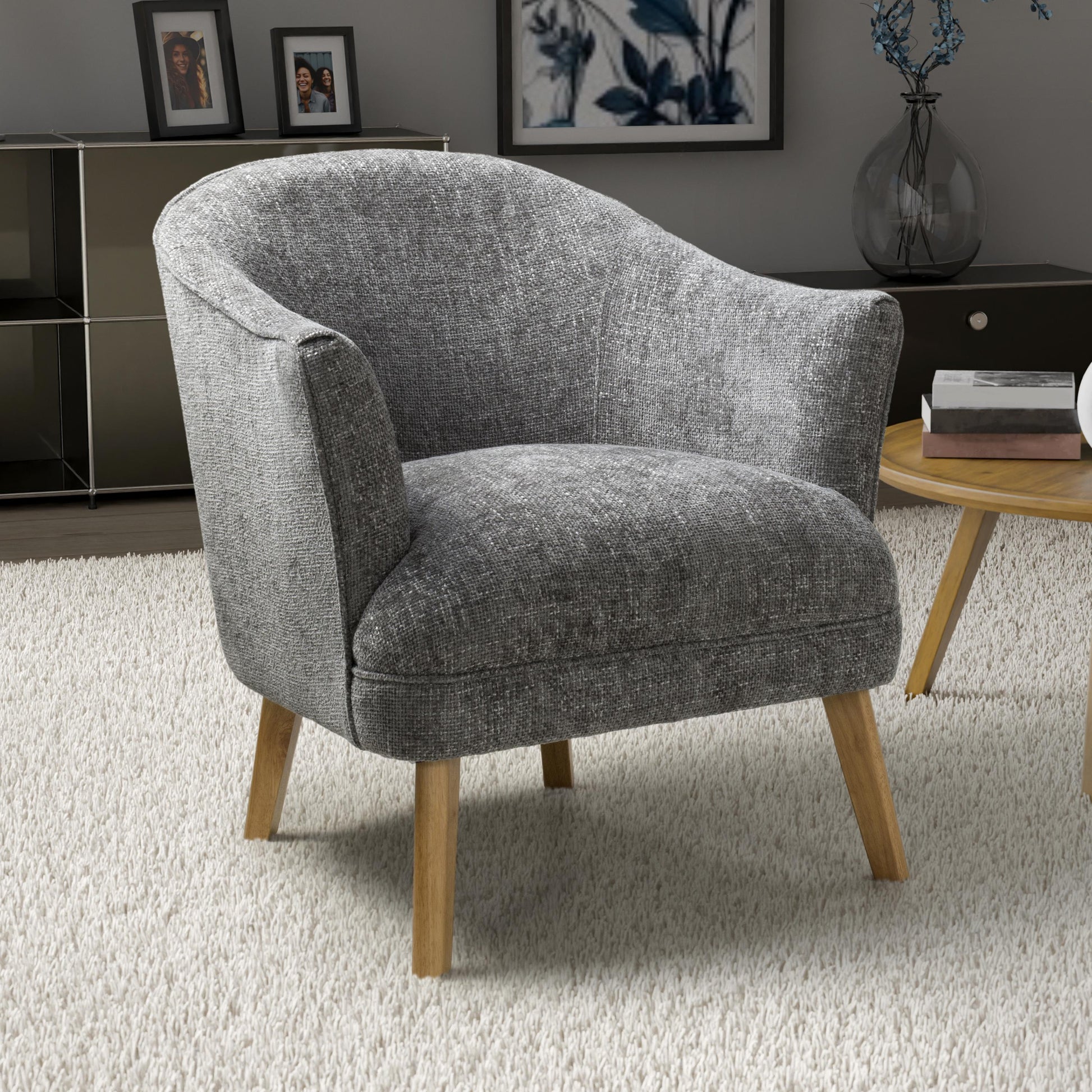 Affordable Mallory Flax Effect Grey Armchair Online Store