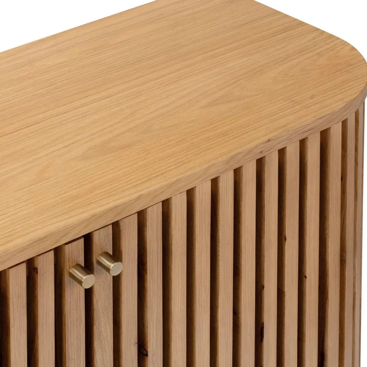 Affordable Soho Oak Slatted Small Sideboard