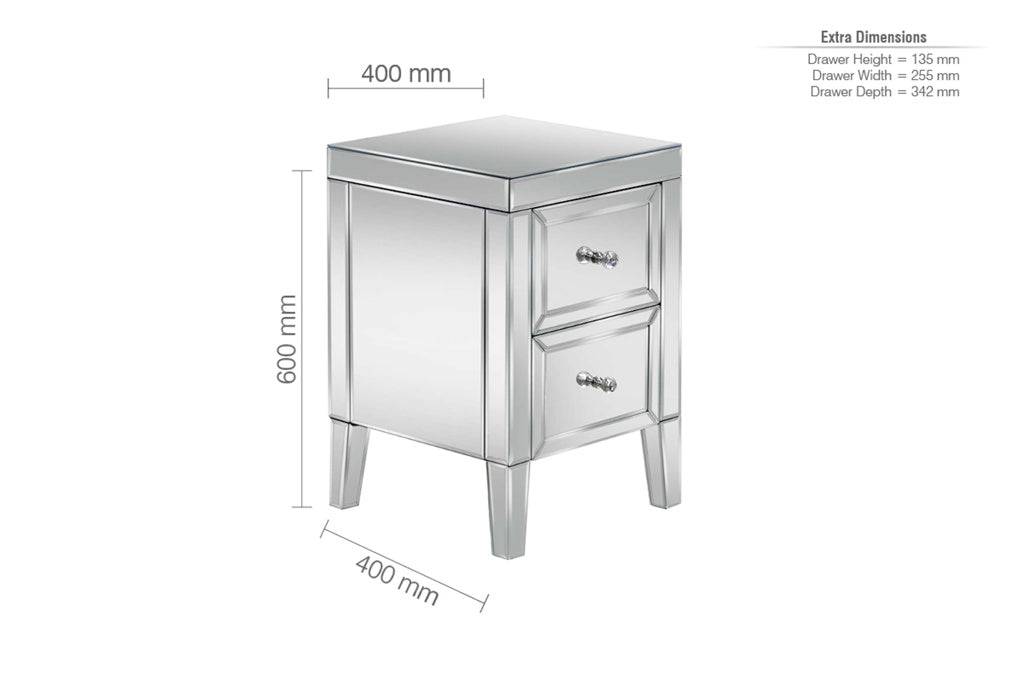Affordable Valencia 2 Drawer Bedside