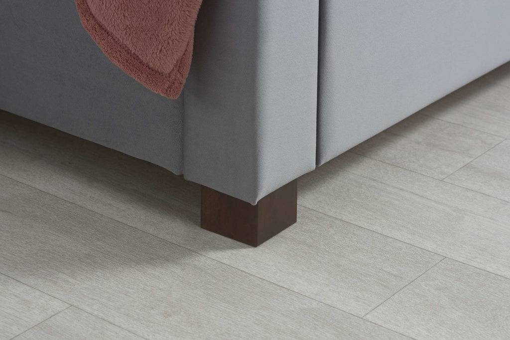 Affordable Woodbury Fabric Bed Grey Velvet