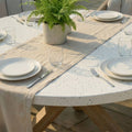 Antigua 6 Seat Round Terrazzo Dining Set with contemporary design, perfect to shop for luxury patio spaces