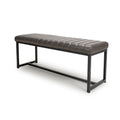 Archer Leather Effect Grey Bench British industrial upholstered bench for sale online
